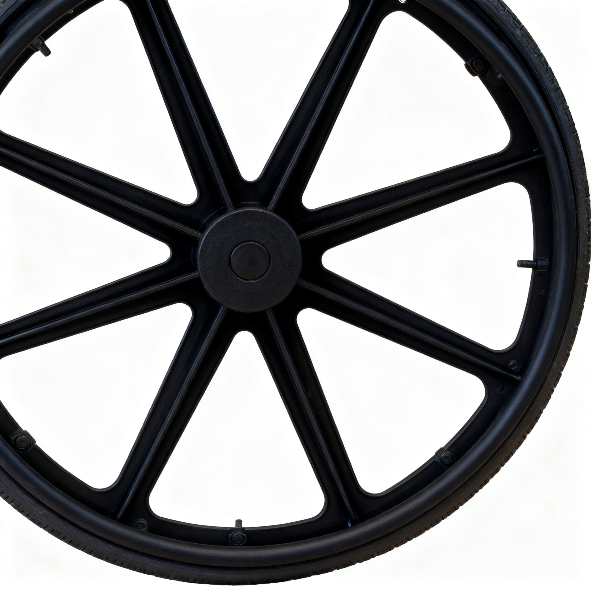 Roues magnétiques de 24 pouces sans entretien avec pneus en PU solides pour une utilisation bariatrique