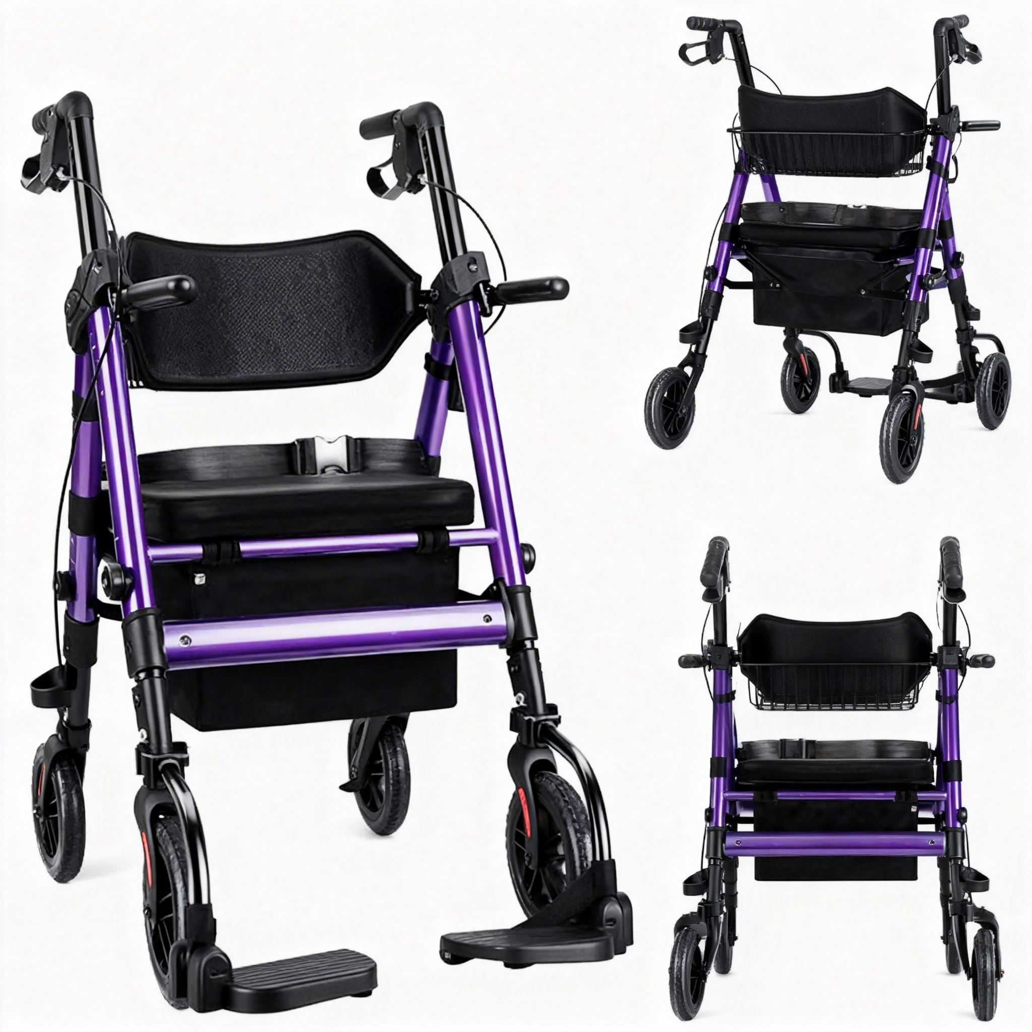 Fauteuil de transport bariatrique 2-en-1 BME888 affichant une capacité de poids de 450 lb 